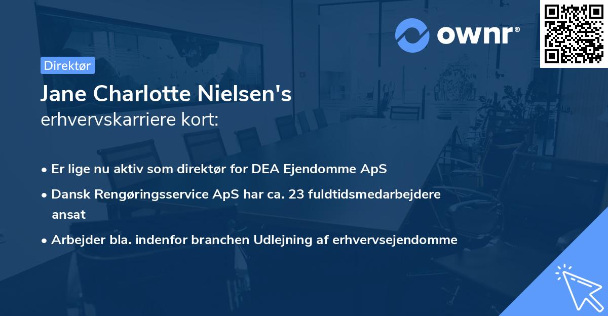 Jane Charlotte Nielsen's erhvervskarriere kort
