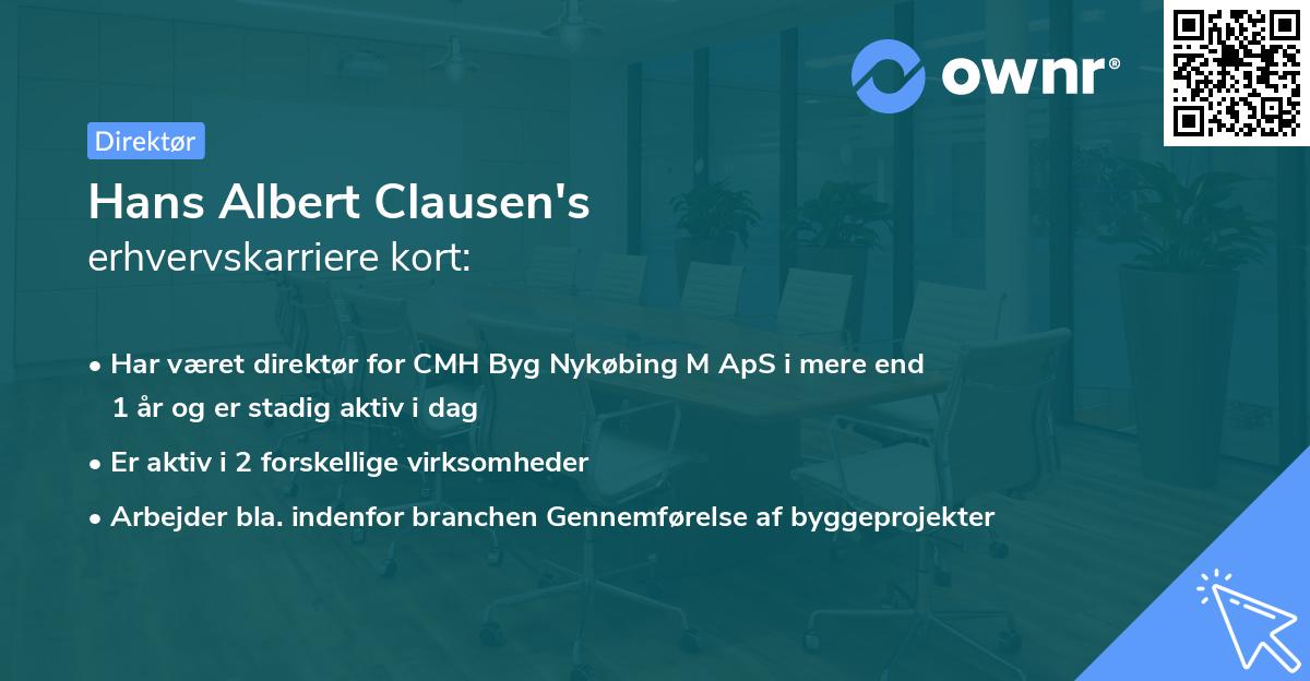 Hans Albert Clausen's erhvervskarriere kort