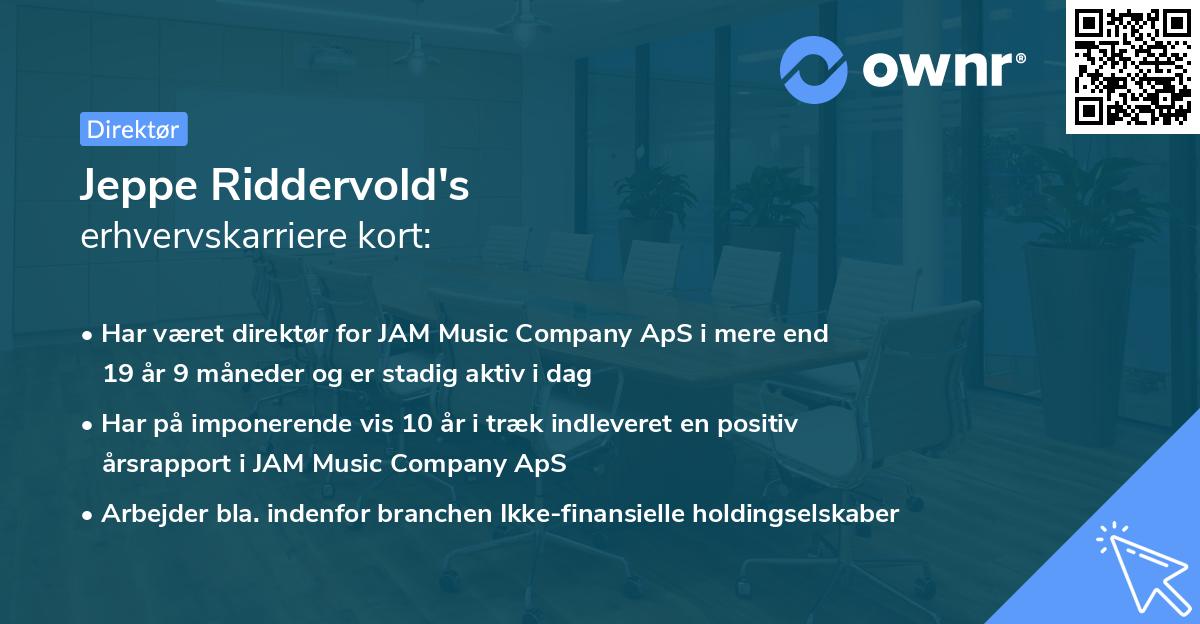 Jeppe Riddervold's erhvervskarriere kort