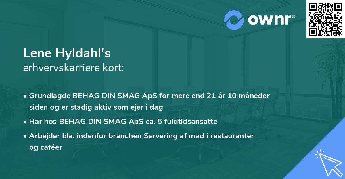 Lene Hyldahl's erhvervskarriere kort