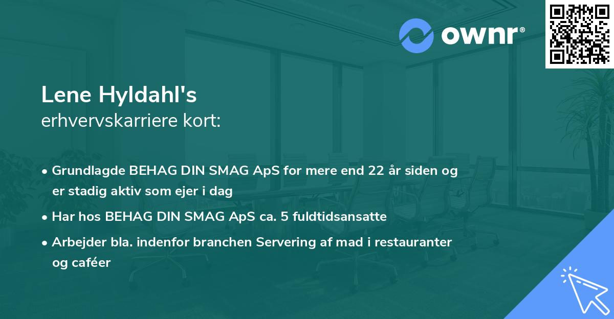 Lene Hyldahl's erhvervskarriere kort