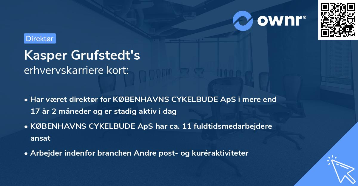 Kasper Grufstedt's erhvervskarriere kort