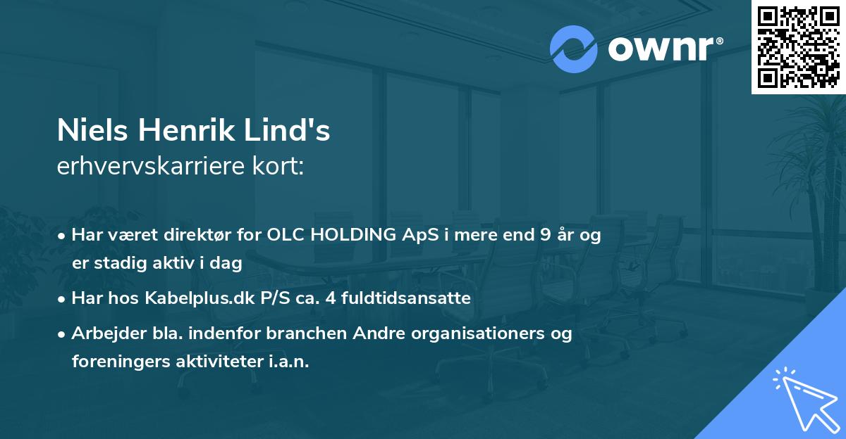 Niels Henrik Lind's erhvervskarriere kort