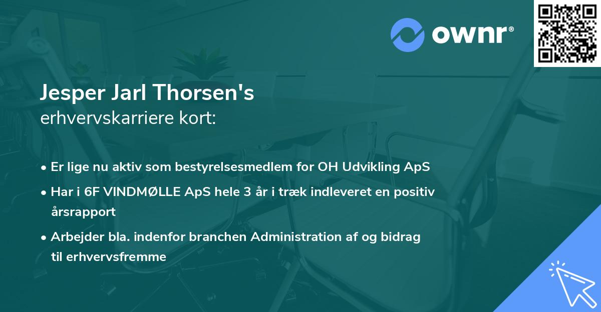 Jesper Jarl Thorsen's erhvervskarriere kort