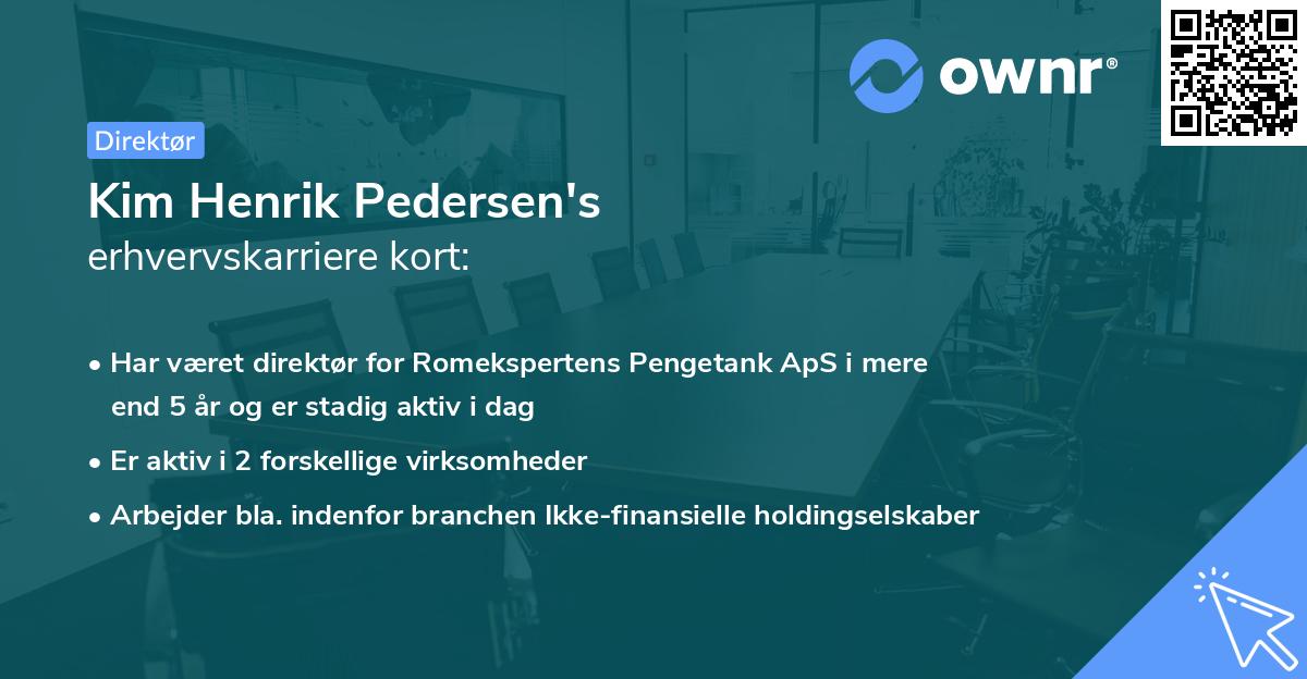 Kim Henrik Pedersen's erhvervskarriere kort