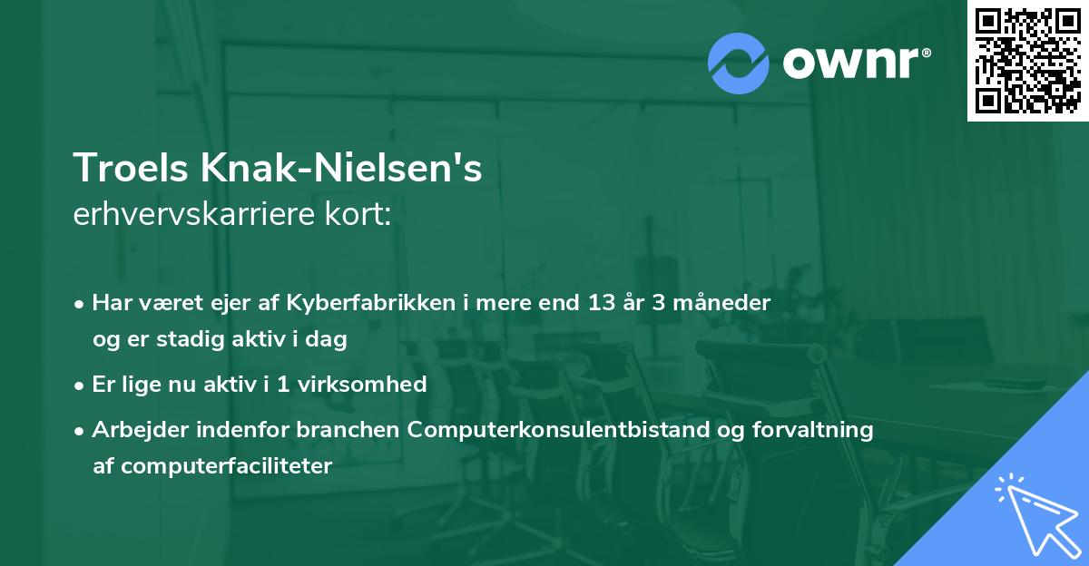 Troels Knak-Nielsen's erhvervskarriere kort