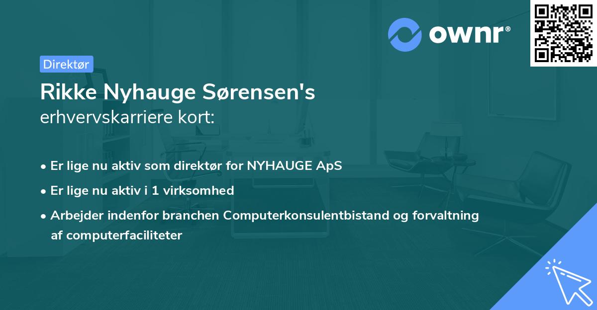 Rikke Nyhauge Sørensen's erhvervskarriere kort