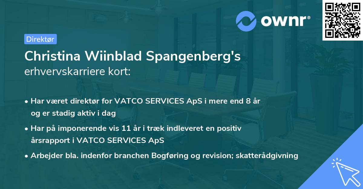 Christina Wiinblad Spangenberg's erhvervskarriere kort