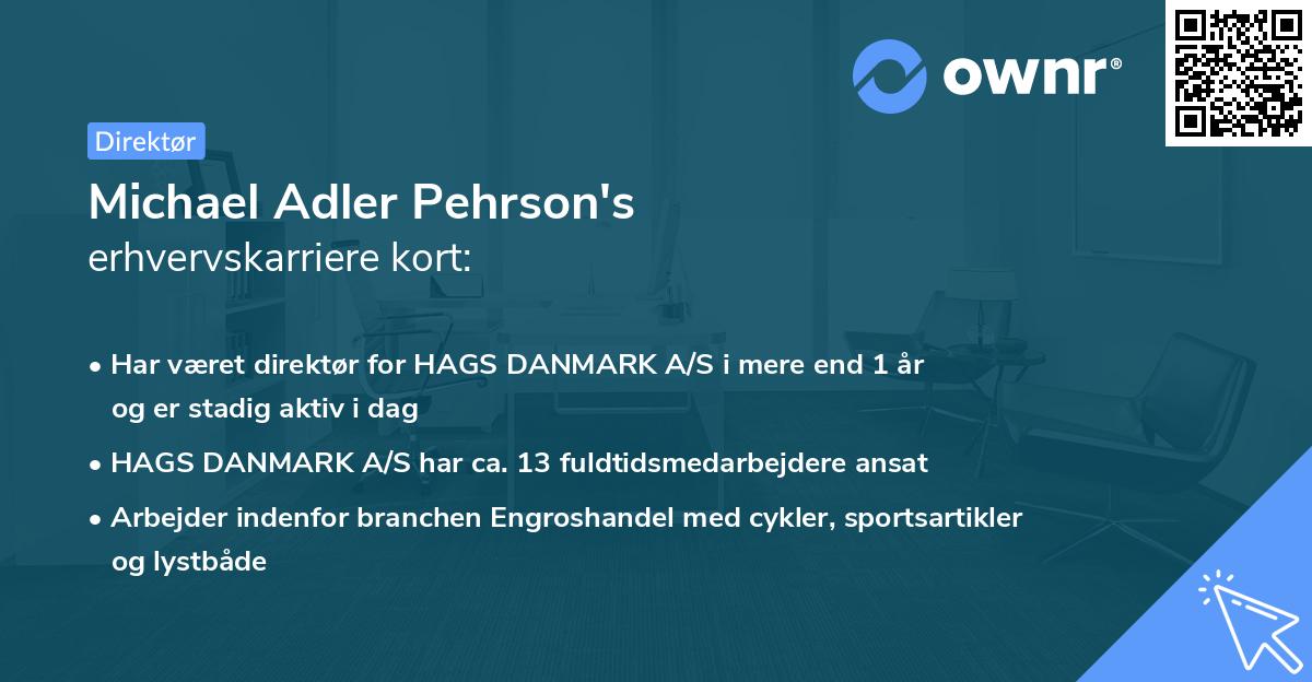 Michael Adler Pehrson's erhvervskarriere kort