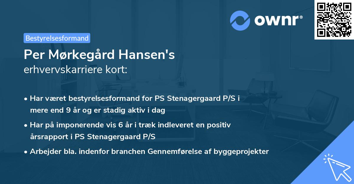 Per Mørkegård Hansen's erhvervskarriere kort