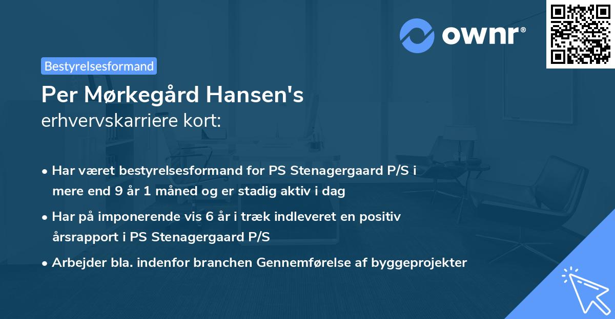 Per Mørkegård Hansen's erhvervskarriere kort