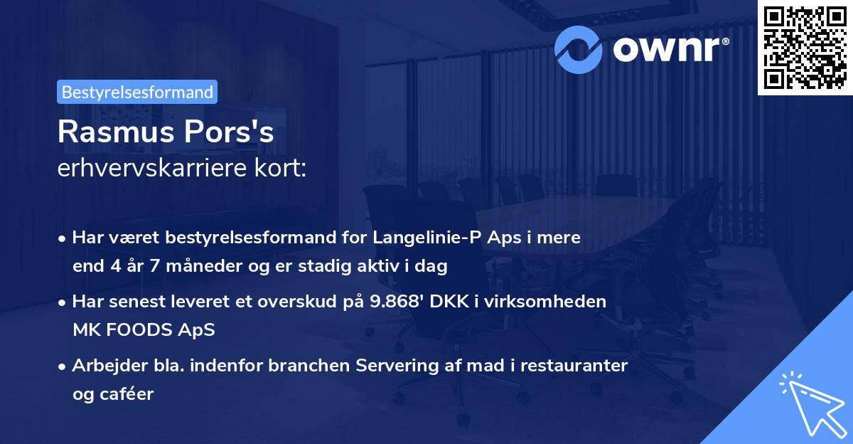 Rasmus Pors's erhvervskarriere kort