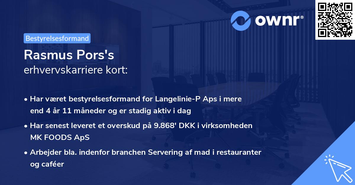 Rasmus Pors's erhvervskarriere kort