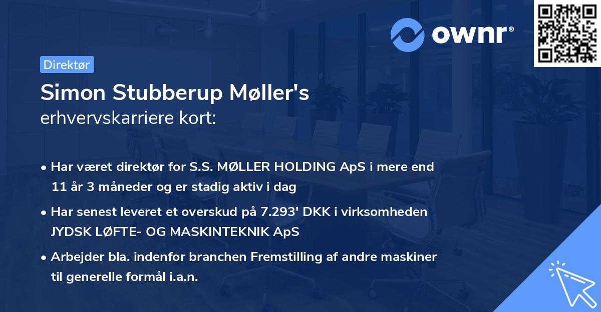 Simon Stubberup Møller's erhvervskarriere kort