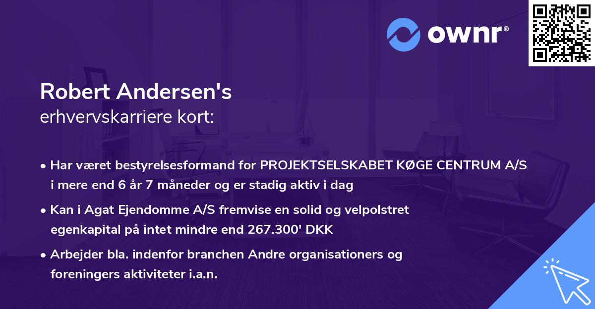 Robert Andersen's erhvervskarriere kort