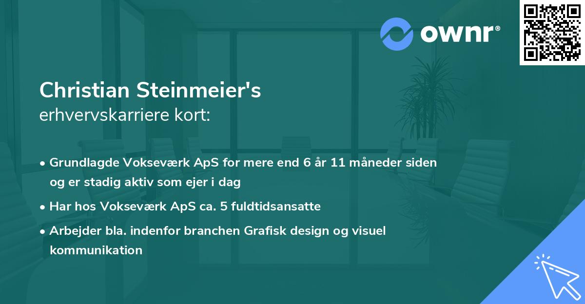 Christian Steinmeier's erhvervskarriere kort