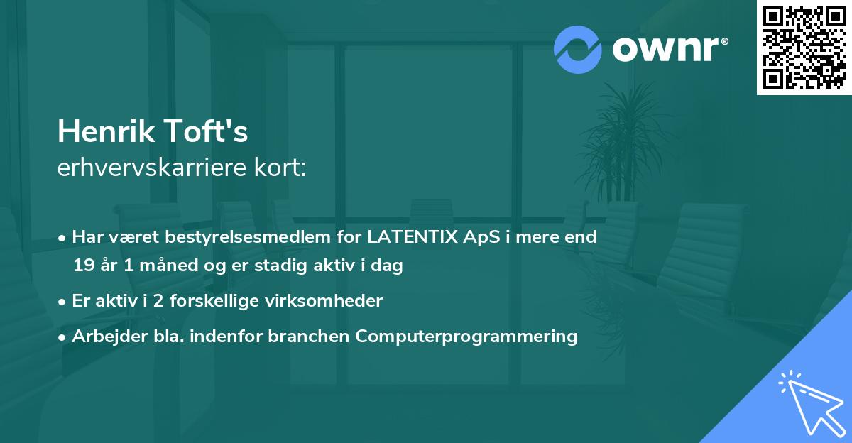 Henrik Toft's erhvervskarriere kort