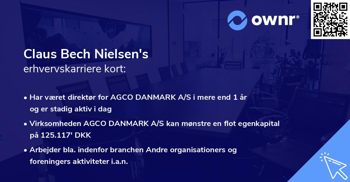 Claus Bech Nielsen's erhvervskarriere kort