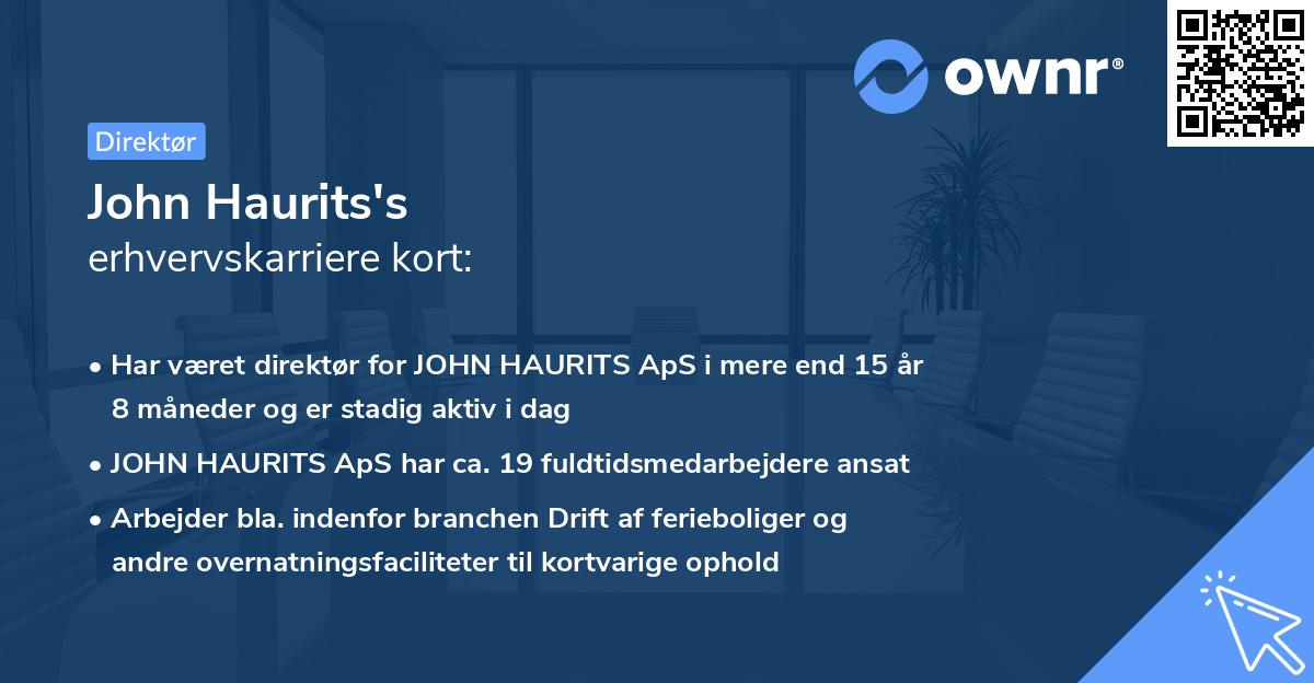 John Haurits's erhvervskarriere kort