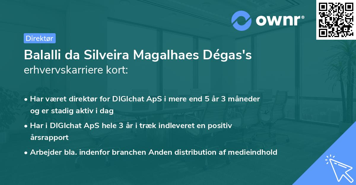 Balalli da Silveira Magalhaes Dégas's erhvervskarriere kort