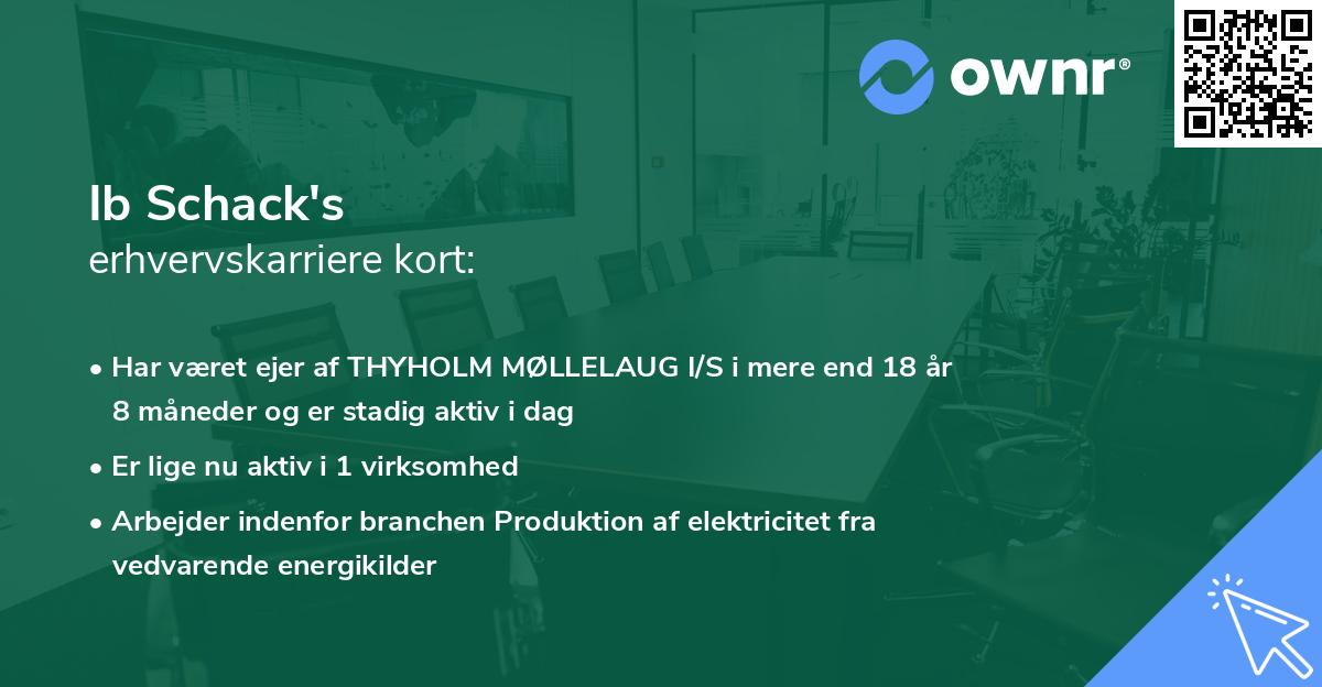 Ib Schack's erhvervskarriere kort