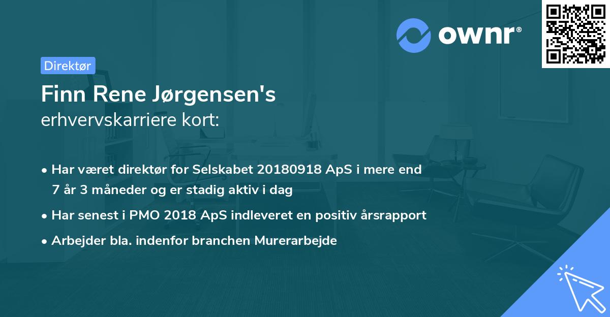 Finn Rene Jørgensen's erhvervskarriere kort