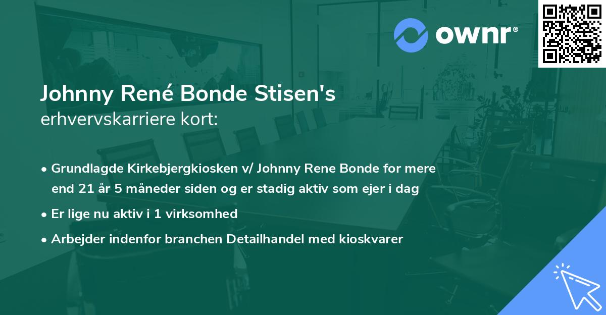 Johnny René Bonde Stisen's erhvervskarriere kort