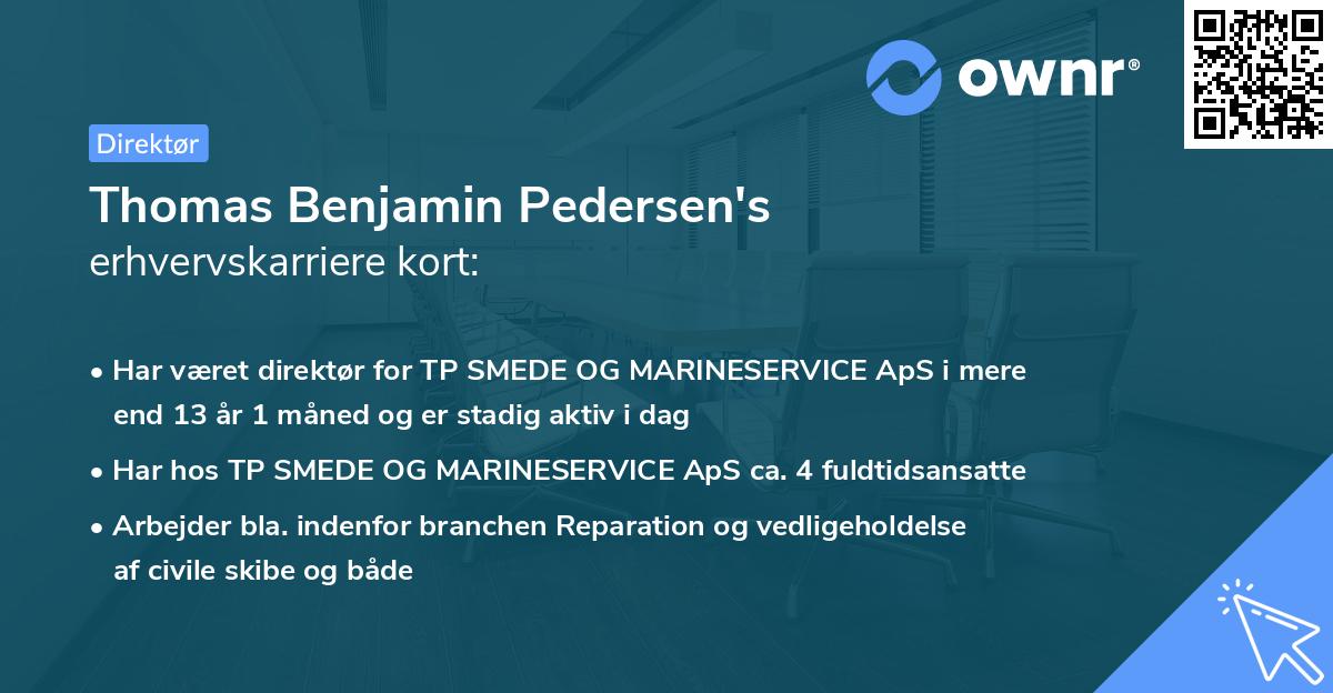 Thomas Benjamin Pedersen's erhvervskarriere kort