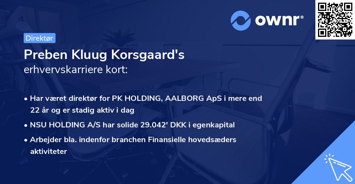 Preben Kluug Korsgaard's erhvervskarriere kort