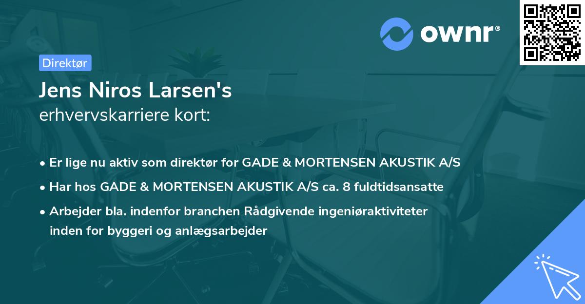 Jens Niros Larsen's erhvervskarriere kort