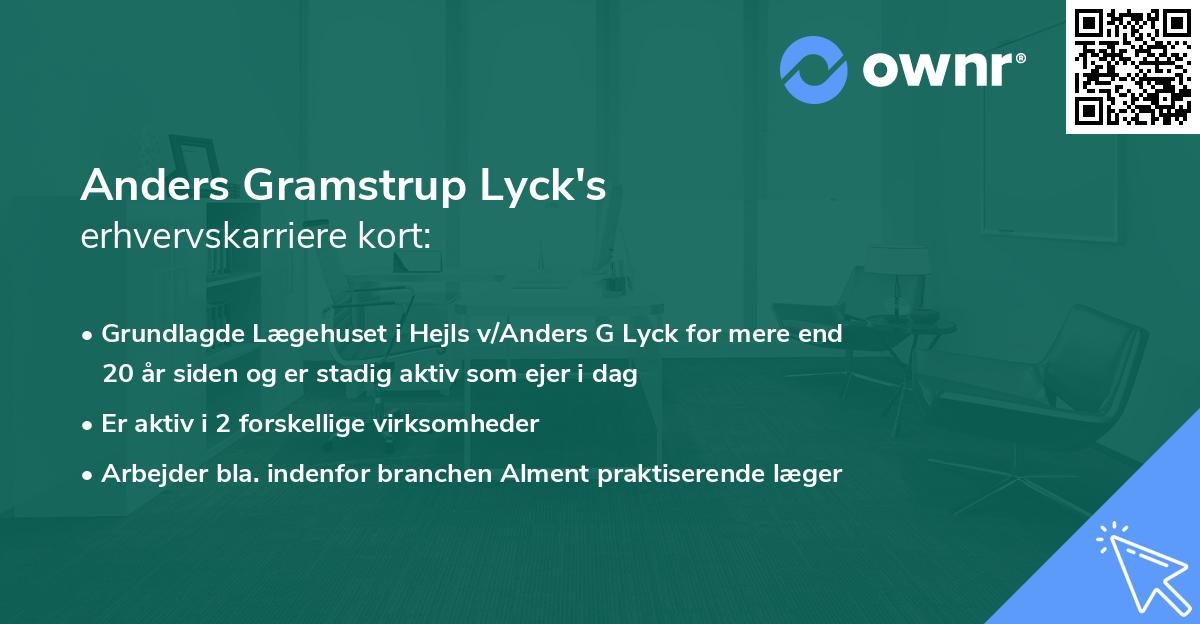 Anders Gramstrup Lyck's erhvervskarriere kort