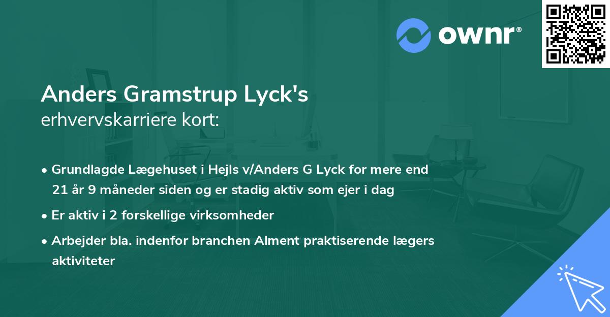 Anders Gramstrup Lyck's erhvervskarriere kort