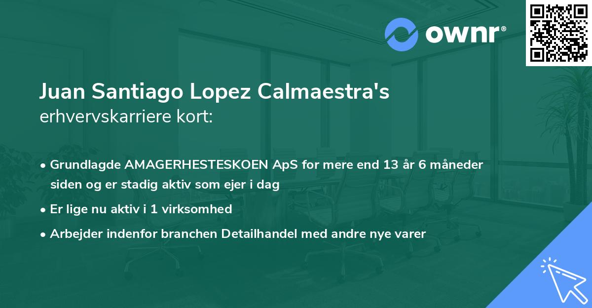 Juan Santiago Lopez Calmaestra's erhvervskarriere kort