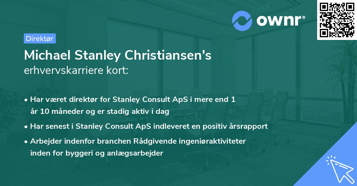 Michael Stanley Christiansen's erhvervskarriere kort