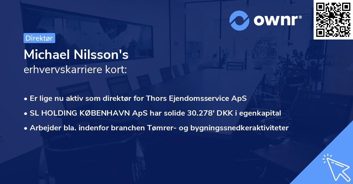 Michael Nilsson's erhvervskarriere kort