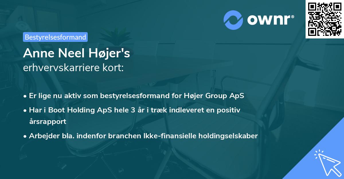 Anne Neel Højer's erhvervskarriere kort
