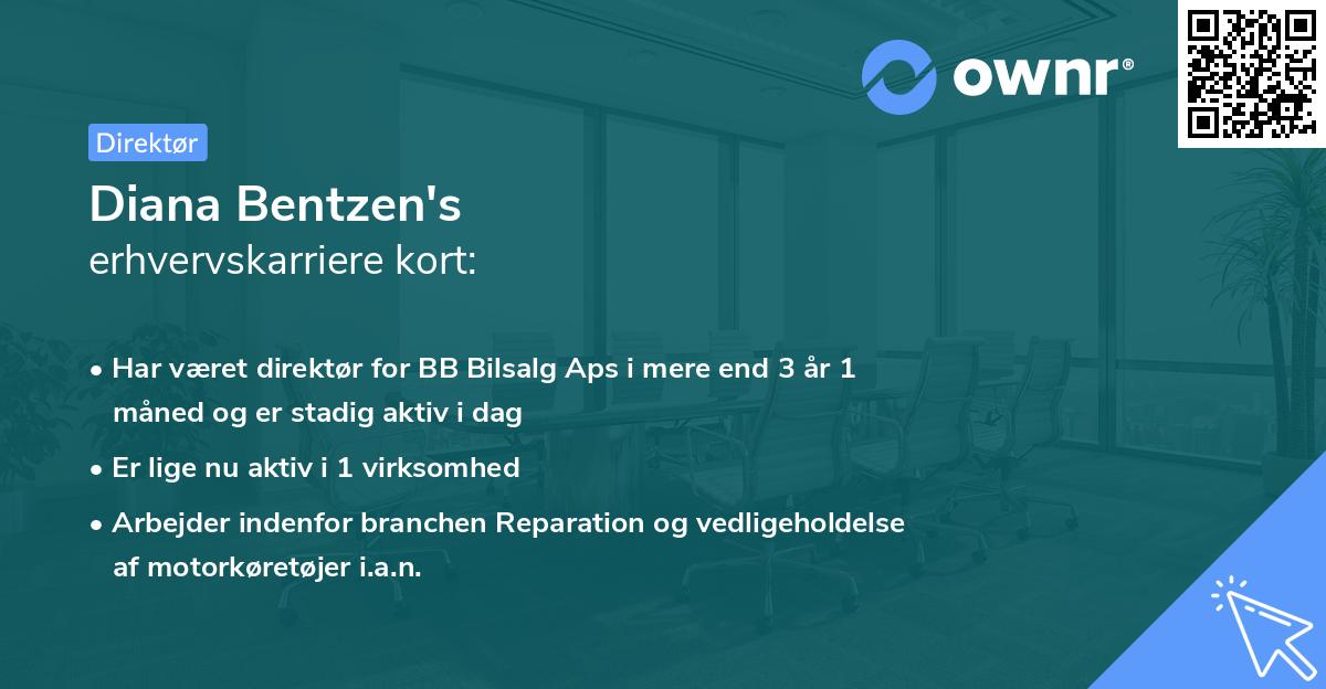 Diana Bentzen's erhvervskarriere kort