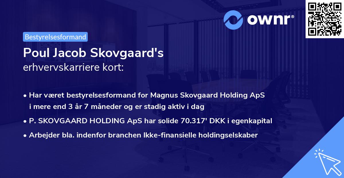 Poul Jacob Skovgaard's erhvervskarriere kort