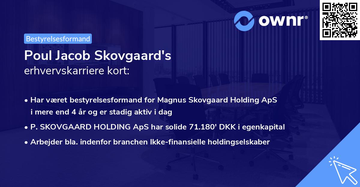 Poul Jacob Skovgaard's erhvervskarriere kort