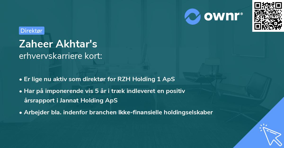 Zaheer Akhtar's erhvervskarriere kort