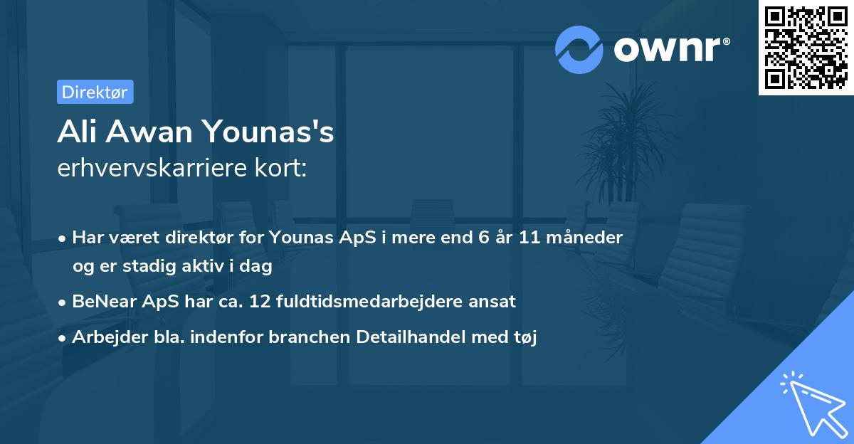 Ali Awan Younas's erhvervskarriere kort