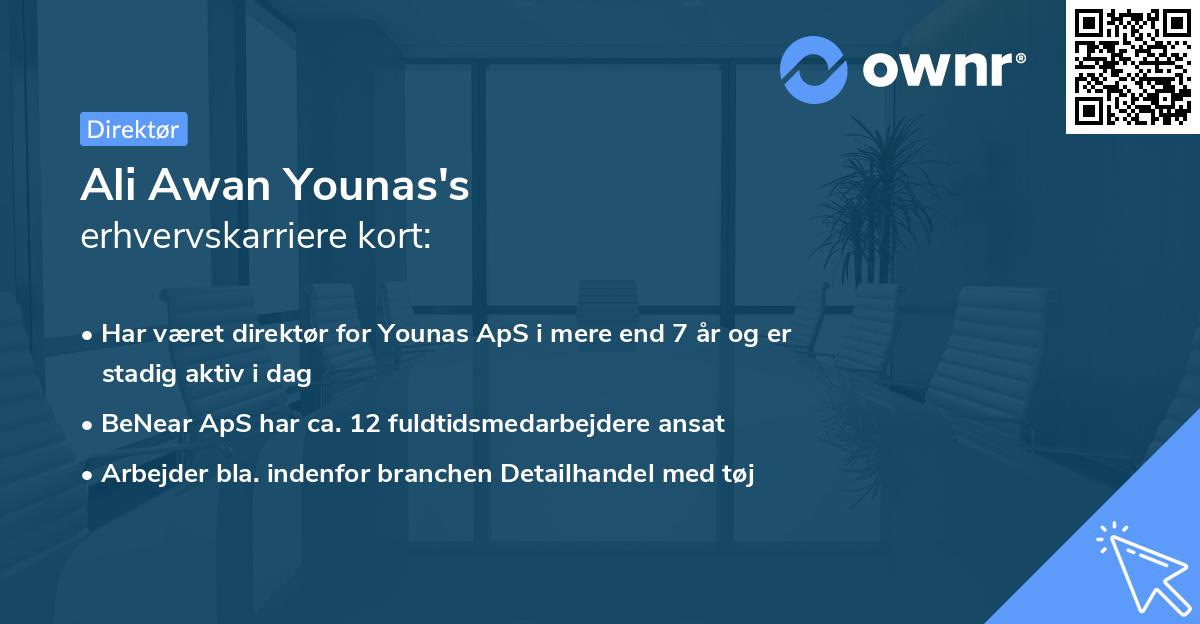 Ali Awan Younas's erhvervskarriere kort