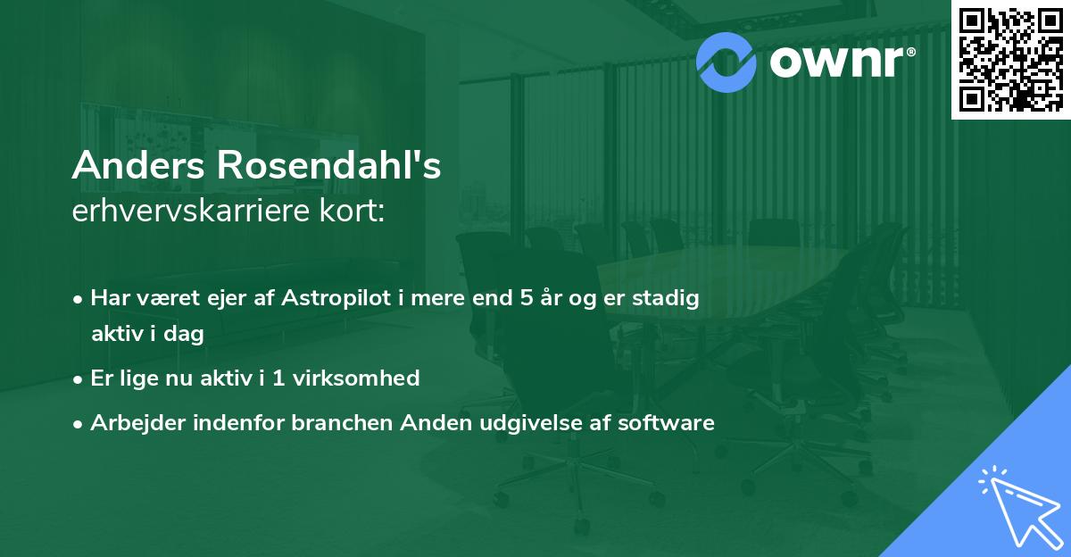 Anders Rosendahl's erhvervskarriere kort