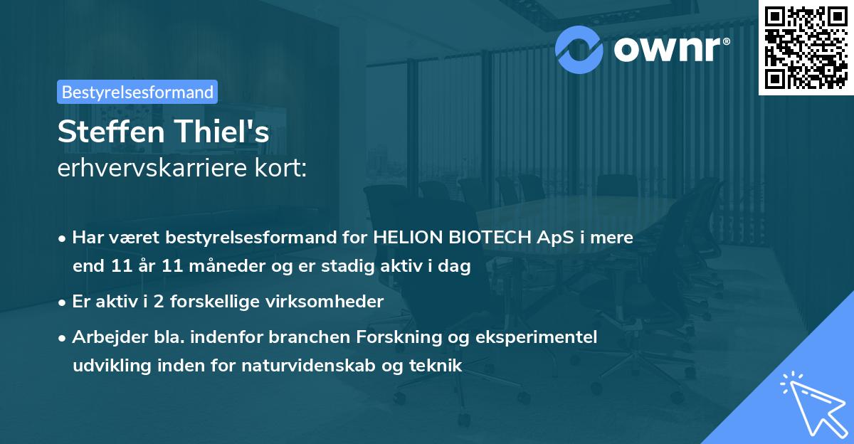 Steffen Thiel's erhvervskarriere kort