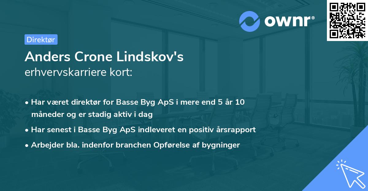 Anders Crone Lindskov's erhvervskarriere kort