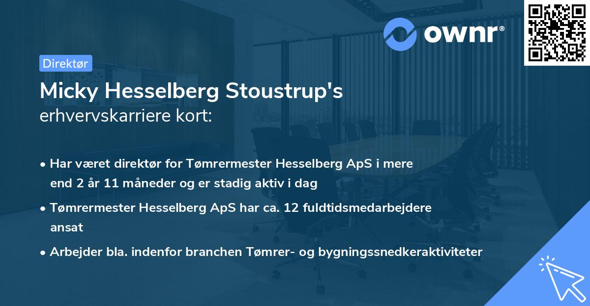 Micky Hesselberg Stoustrup's erhvervskarriere kort