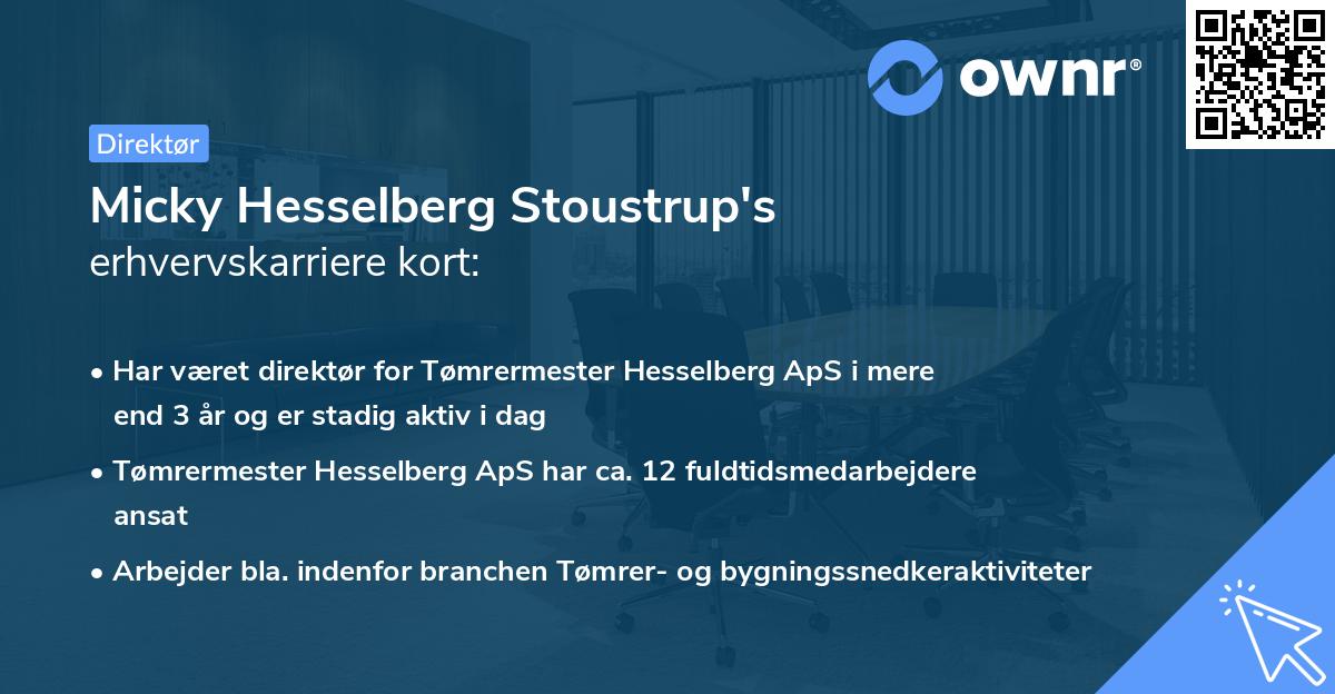 Micky Hesselberg Stoustrup's erhvervskarriere kort