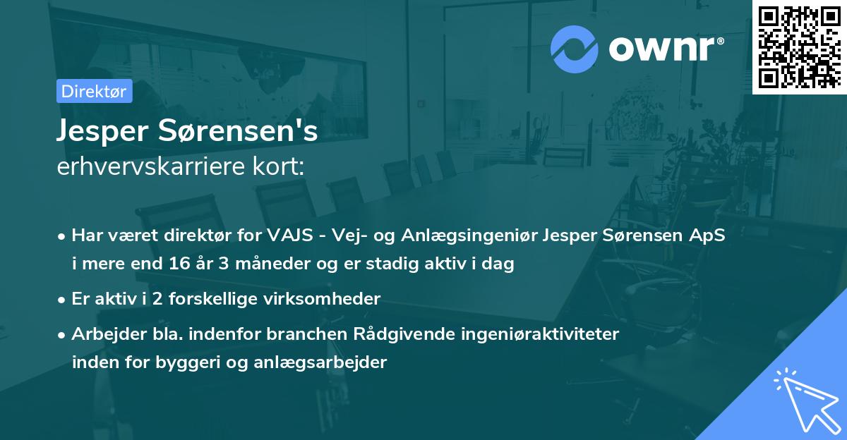 Jesper Sørensen's erhvervskarriere kort