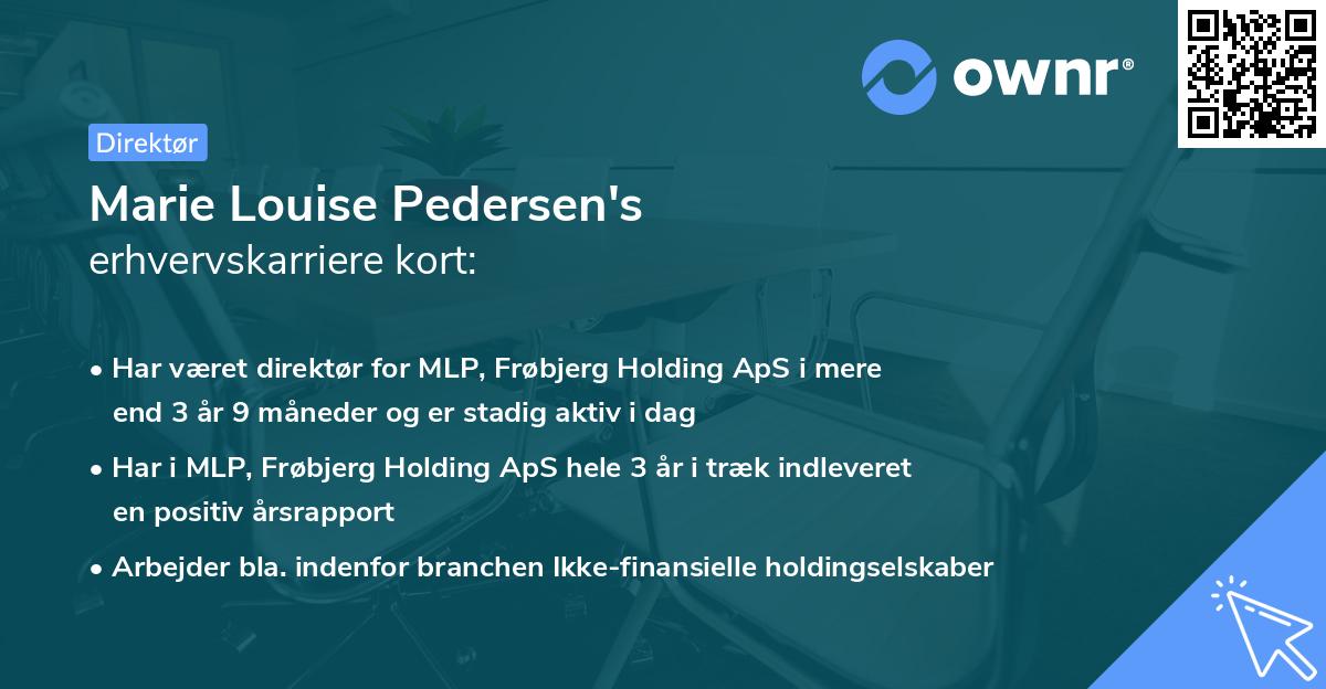 Marie Louise Pedersen's erhvervskarriere kort