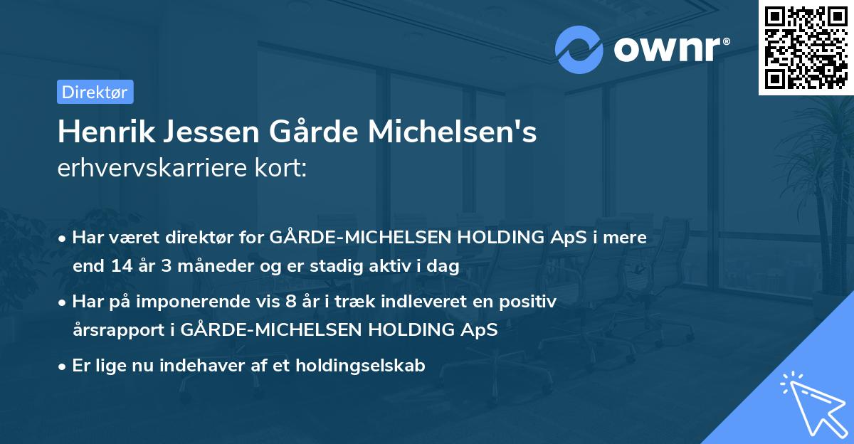 Henrik Jessen Gårde Michelsen's erhvervskarriere kort